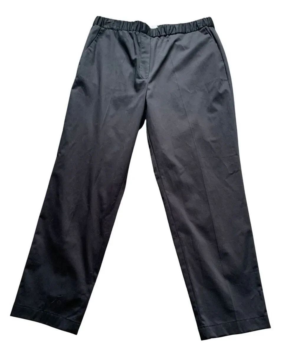 ST. JOHN black Cotton Crop ANKLE PANTS sz M